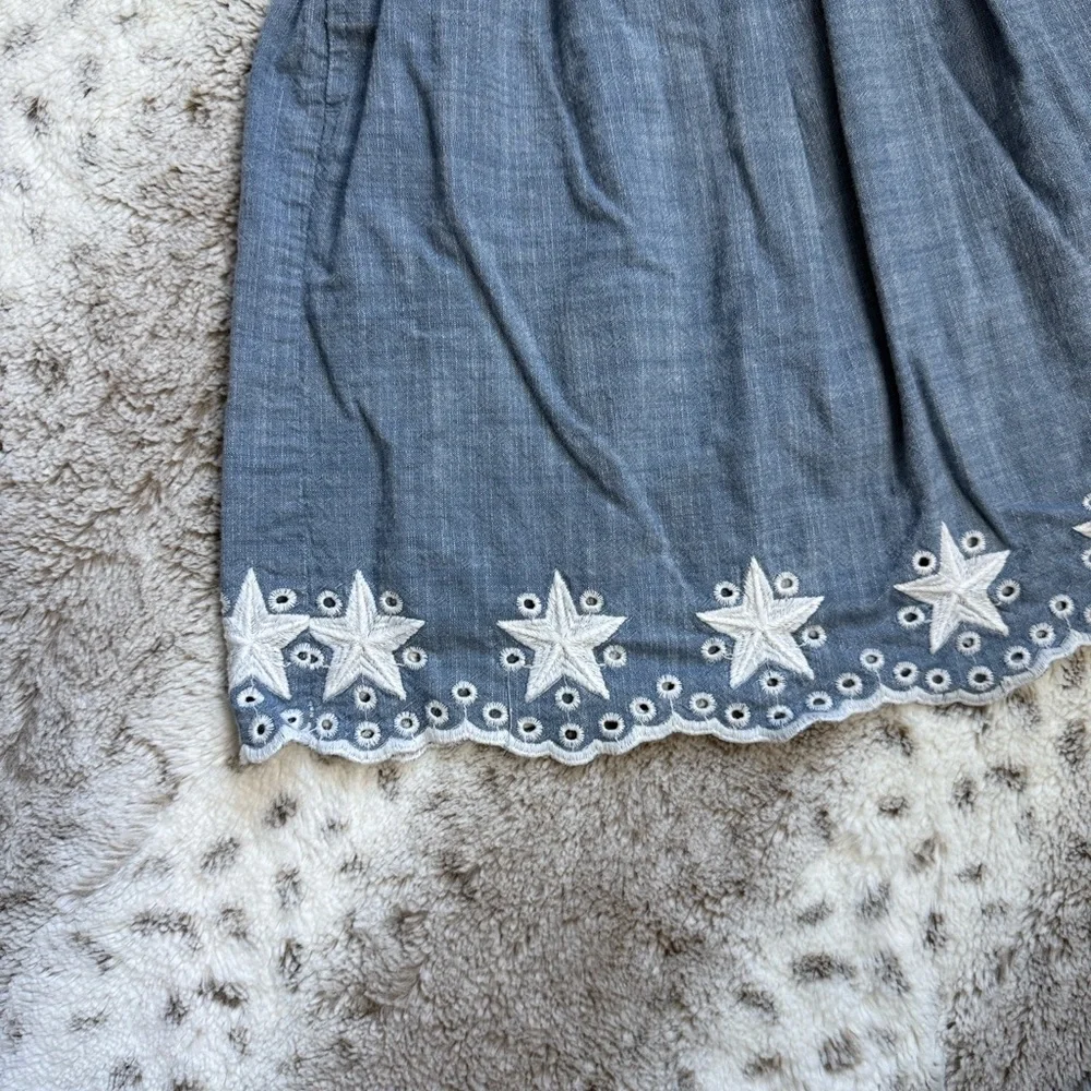 Cat & Jack lightweight denim dress girls small cutout star embroidery summer